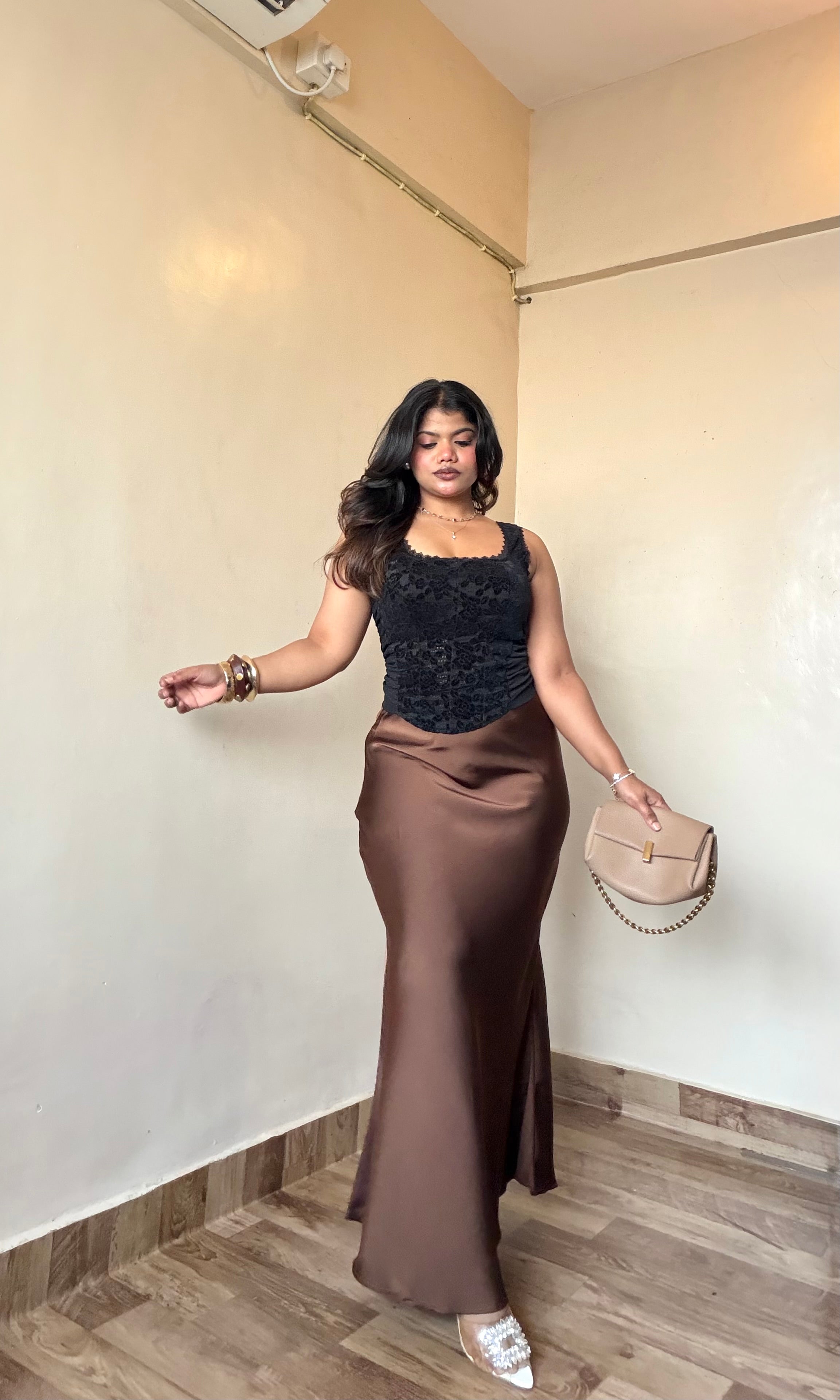 Bestseller Premium Brown Satin Skirt