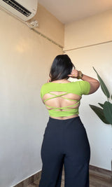 Backless Square Neck In-Built Bra Top