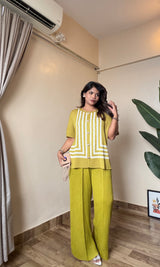 Abstract Printed Pleated Co-Ord set