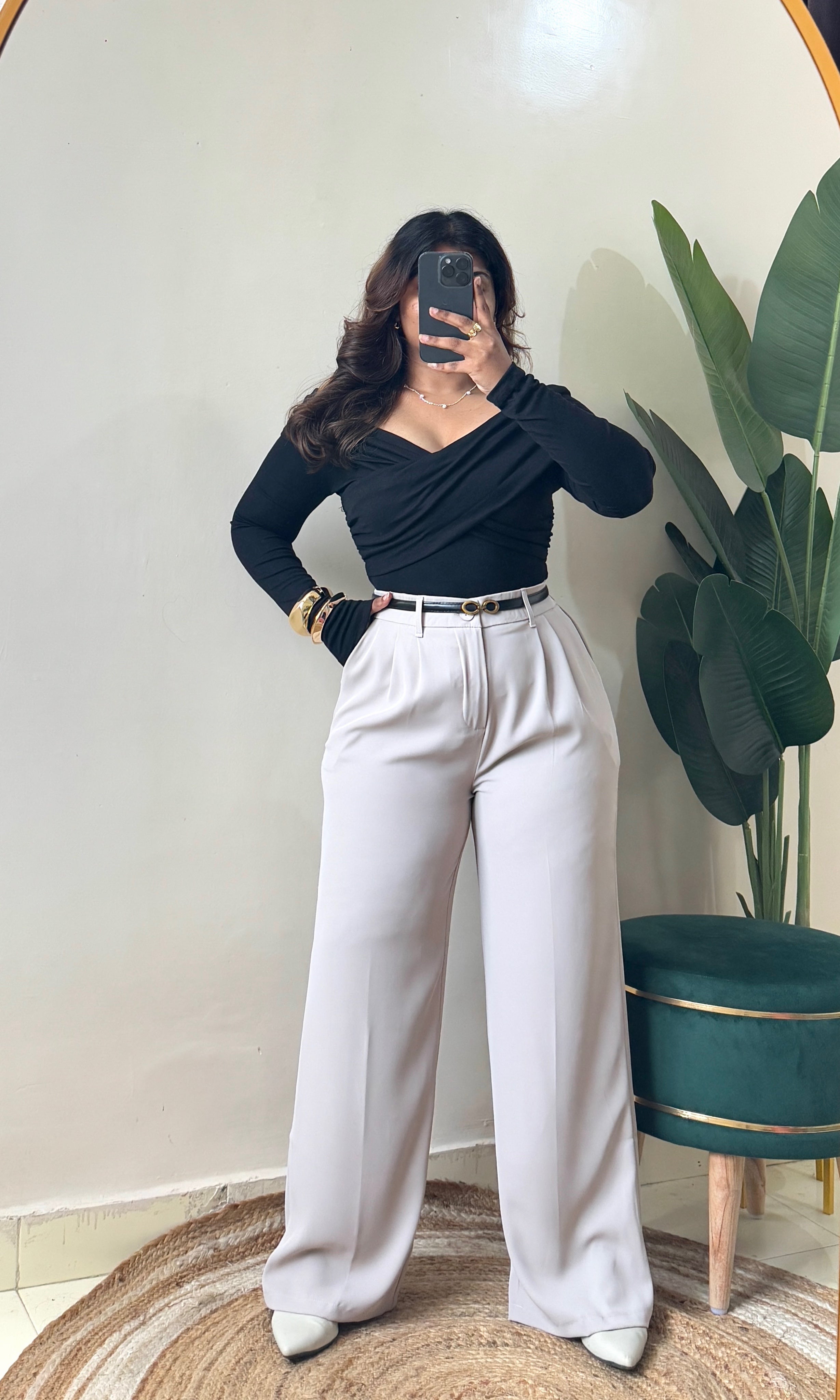 Korean Light Grey Tailored Pants