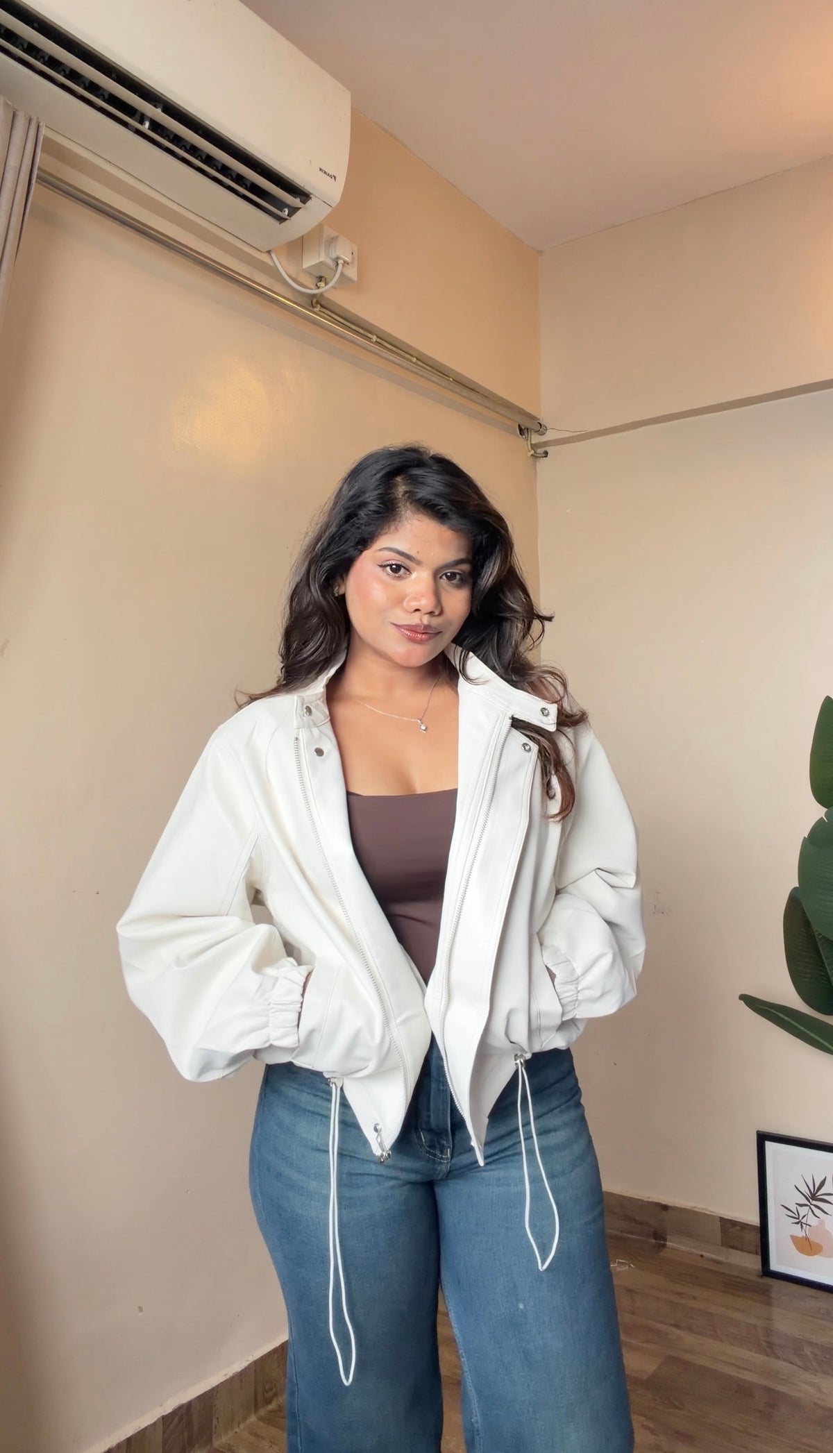 Faux Leather Bomber Jacket - 2