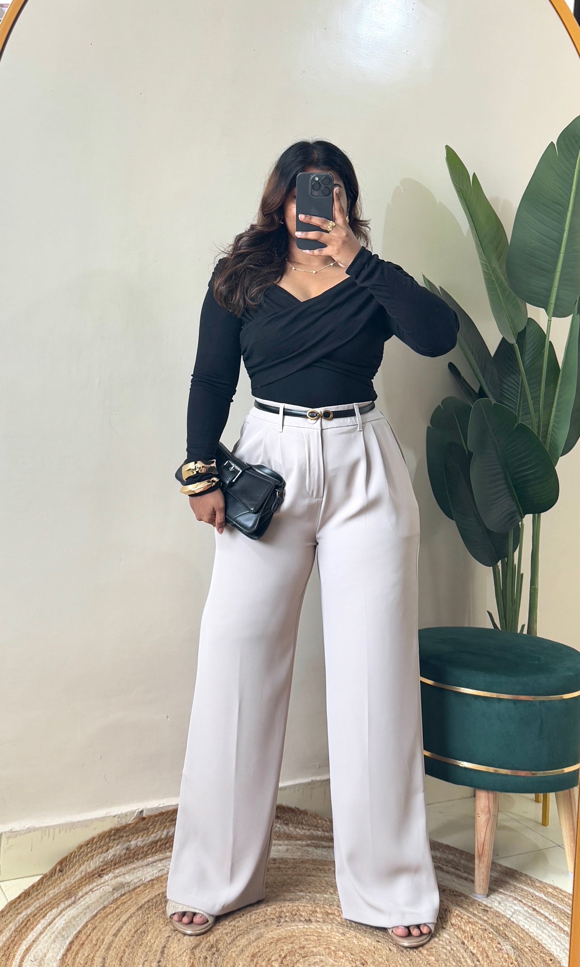 Korean Light Grey Tailored Pants