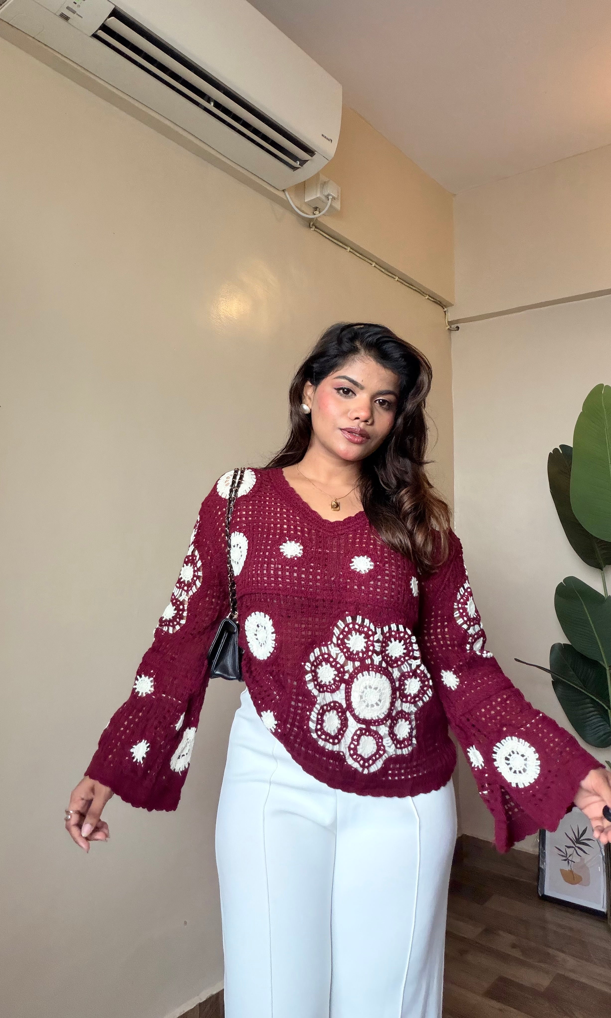 Boho Floral Crochet Top
