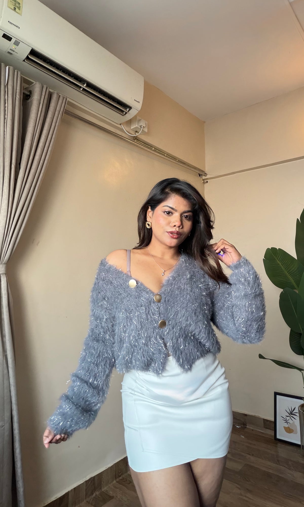 Furry Knit Cardigan
