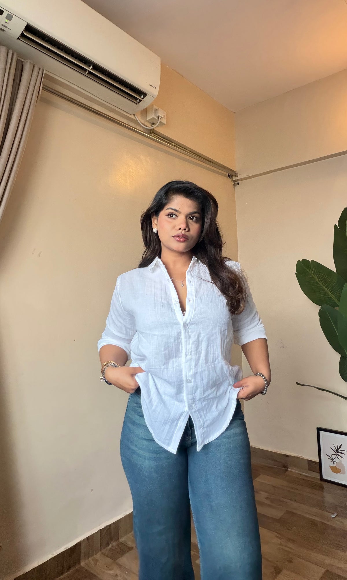 White Cotton Mulmul Shirt