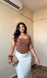 Lacy Velvet Work Corset Top