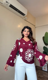 Boho Floral Crochet Top