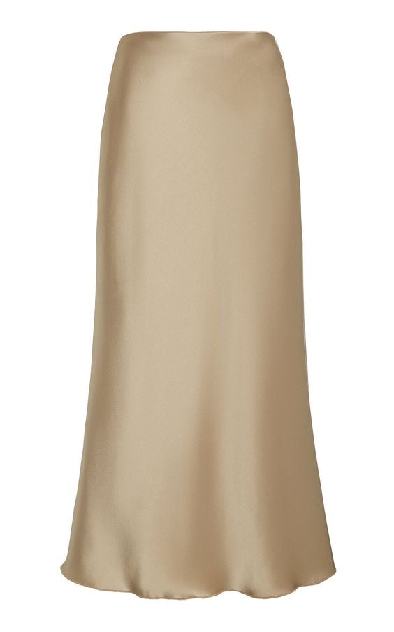 Premium Beige Taupe Satin Skirt