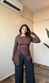Asymmetric Side Tie-Up Top #9923