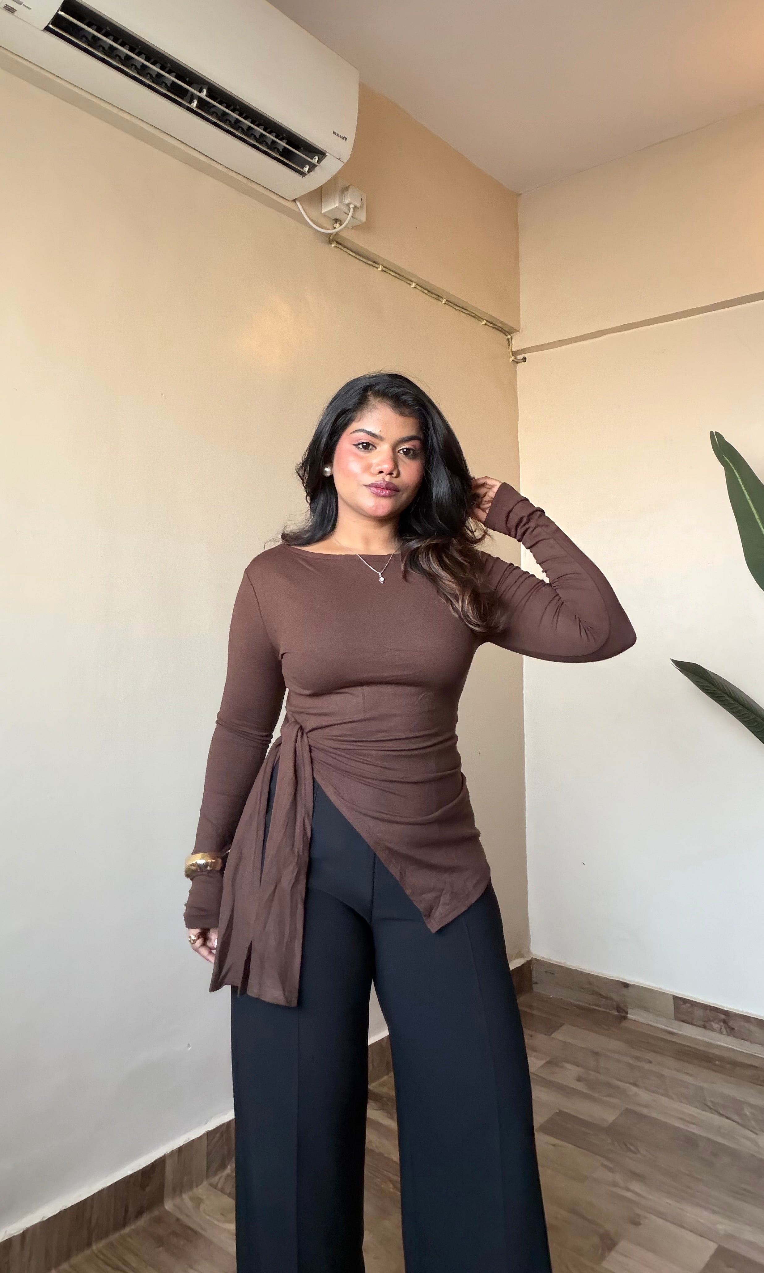 Asymmetric Side Tie-Up Top #9923