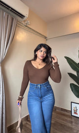 Bestseller V Neck Ribbed Top