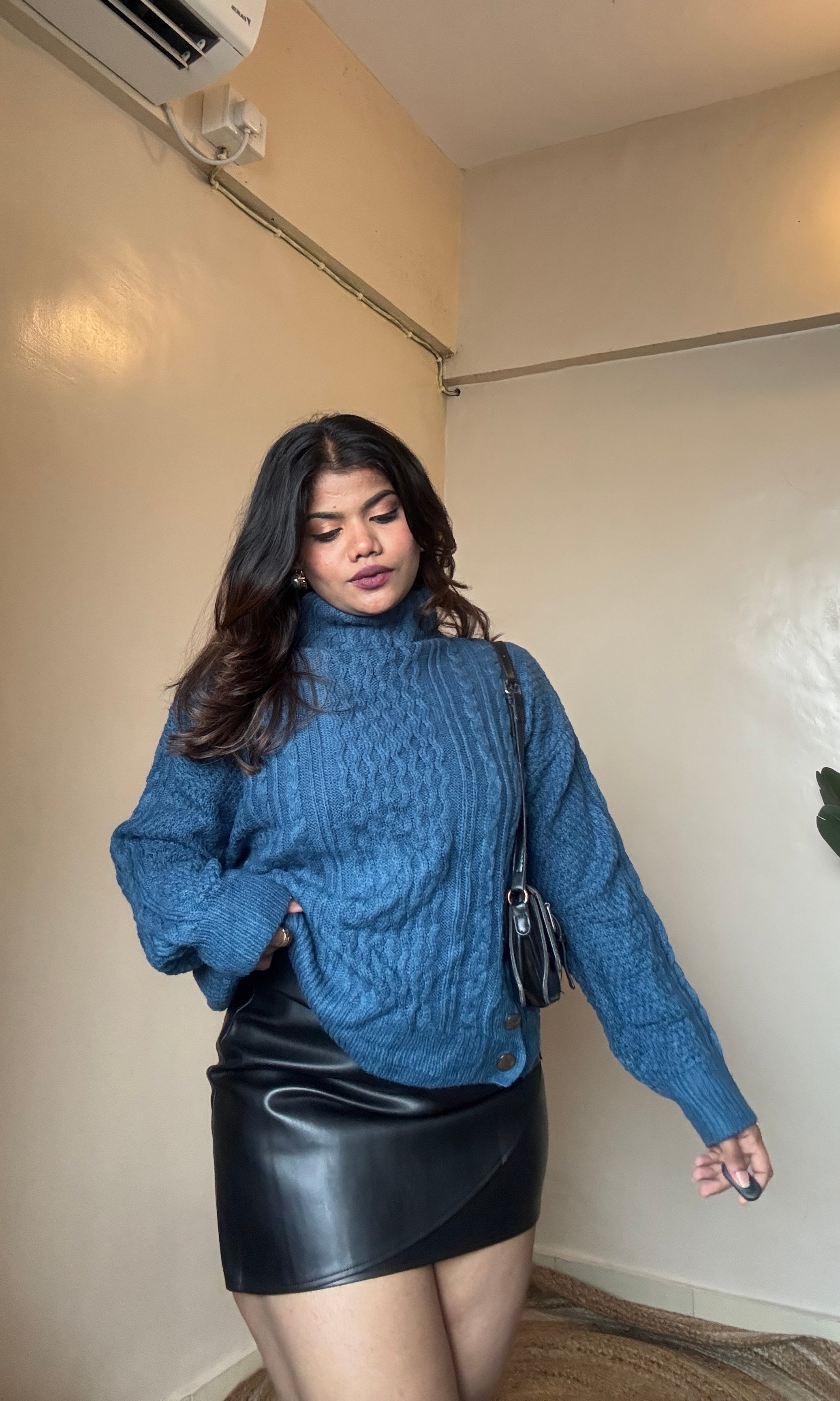 Teal Blue Knit Pullover