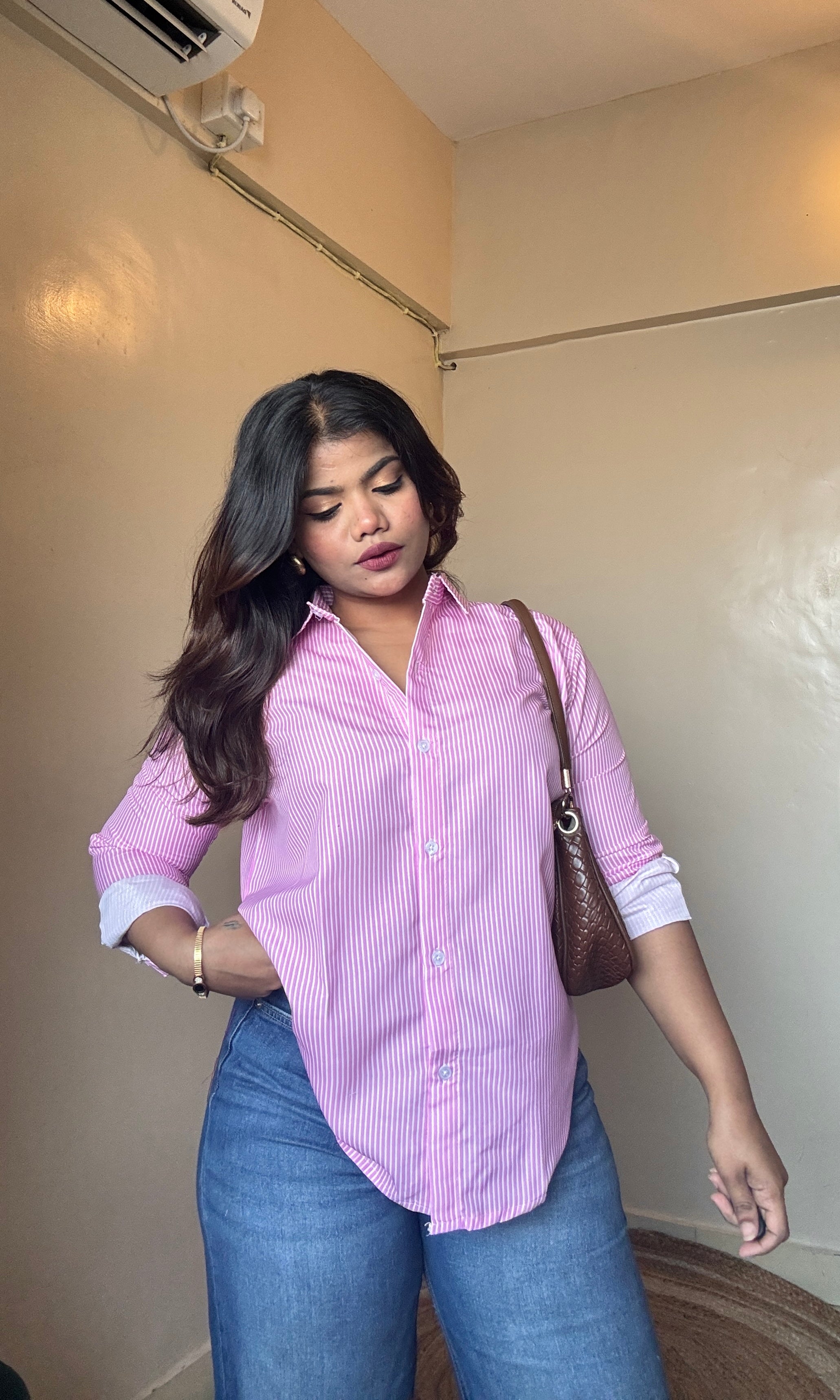 Pink Stripe Linen Shirt
