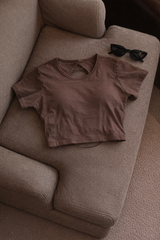 Backless Round Neck Built-In Bra Top