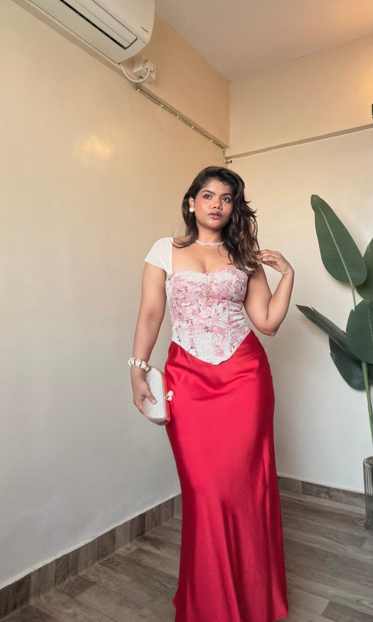 Premium Red Satin Skirt