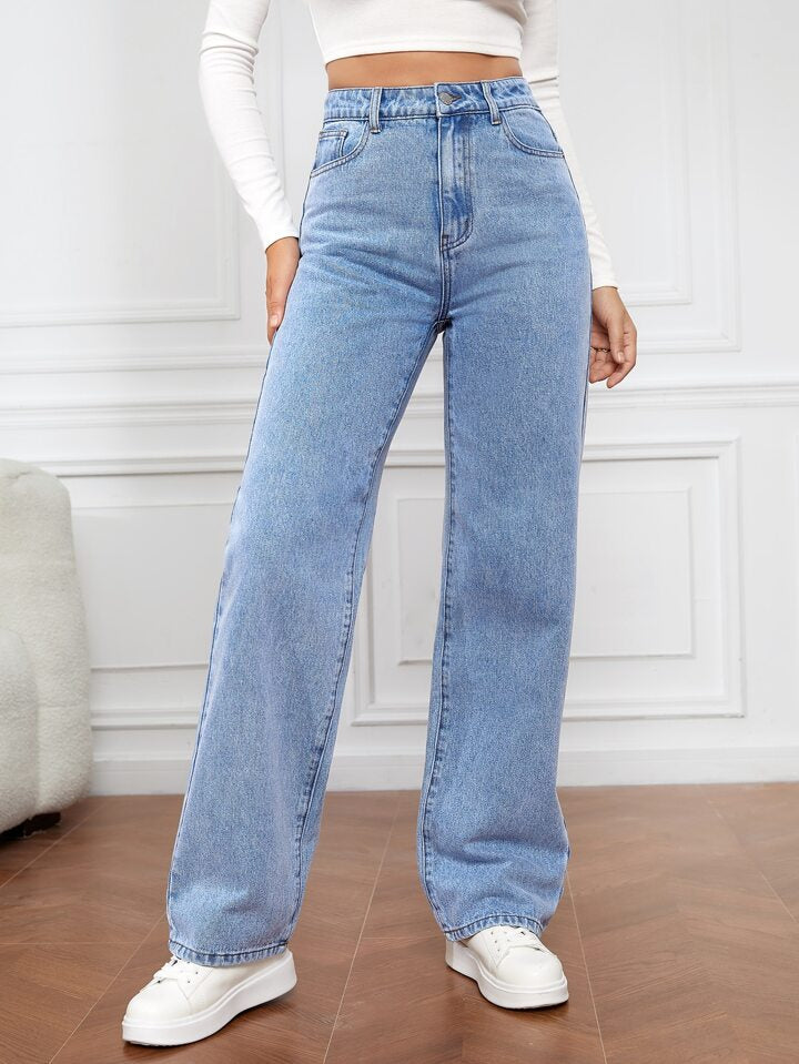 Ice Blue High Waist Jeans