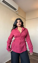 Striped Side Dori Fitted Shirt