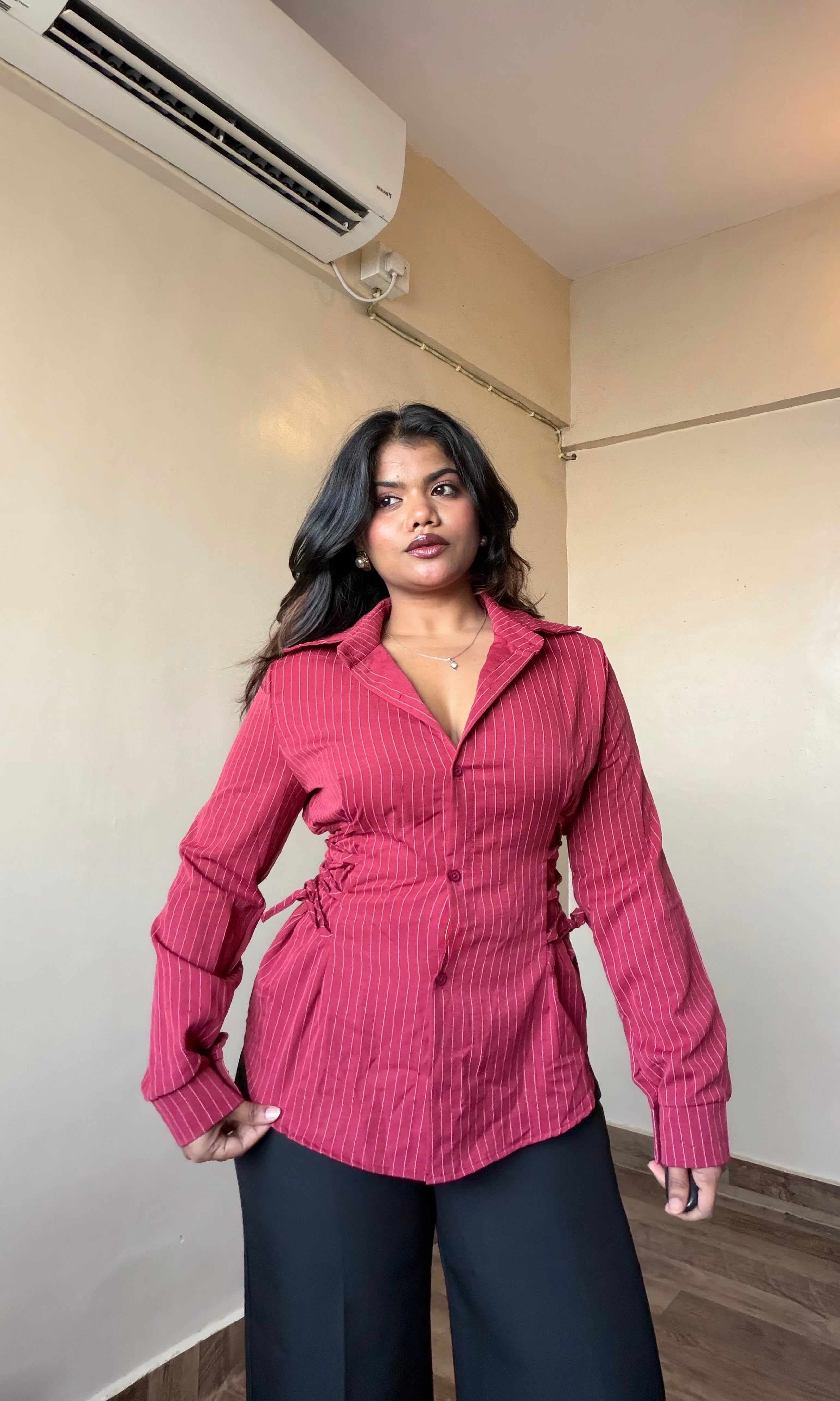 Striped Side Dori Fitted Shirt