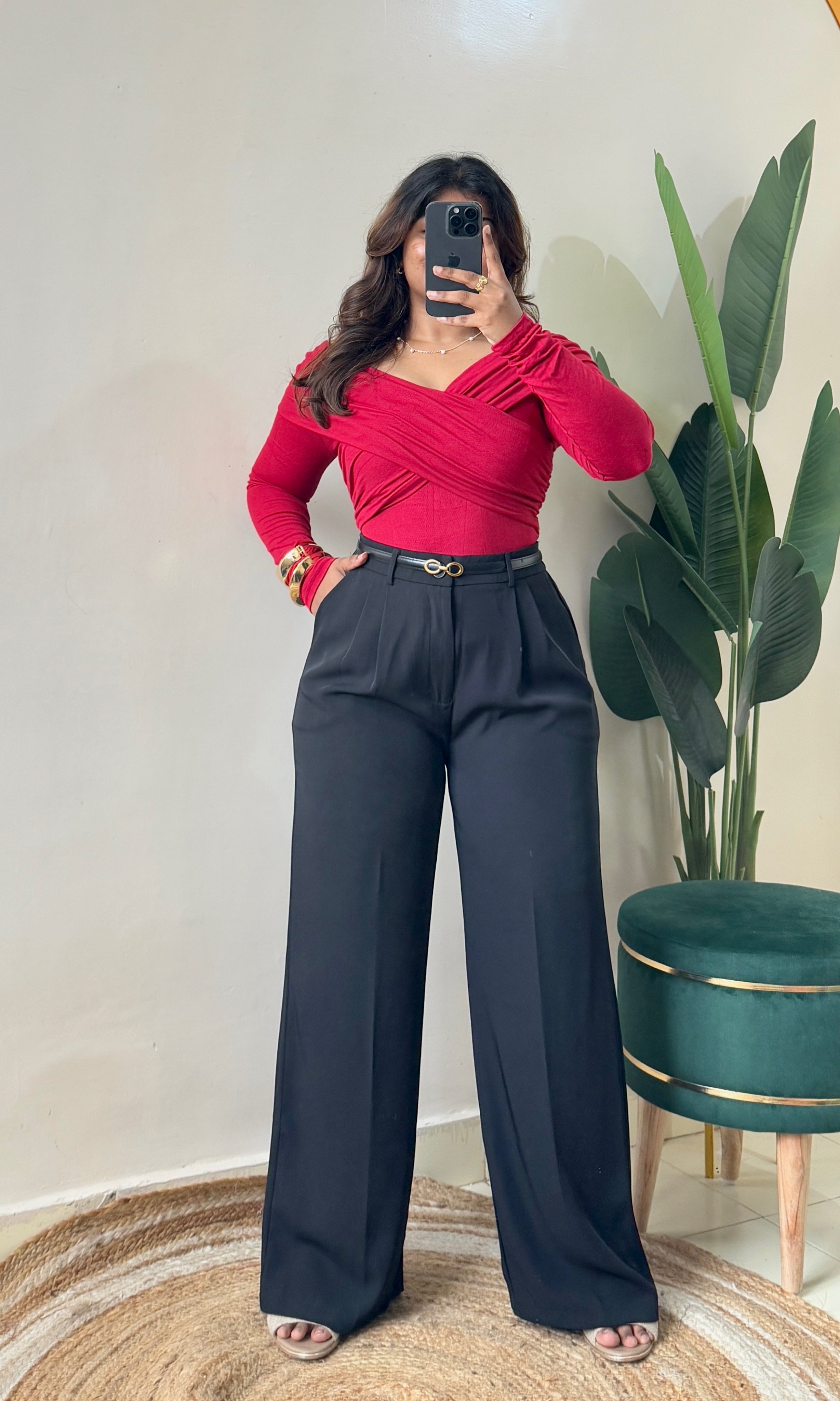 Korean Black Tailored Pants