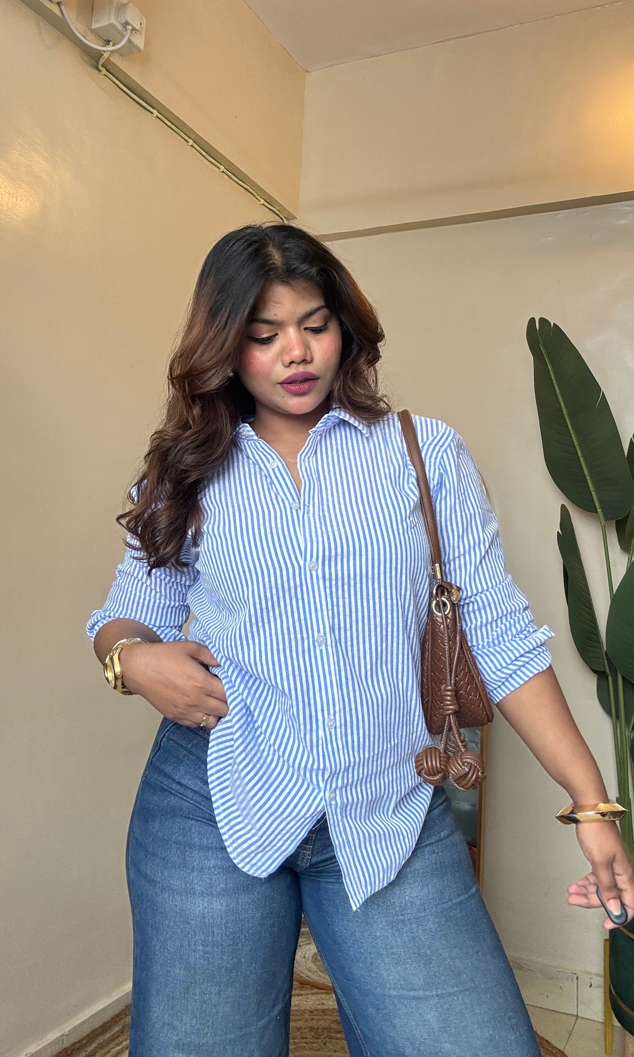 Blue White Striped Shirt