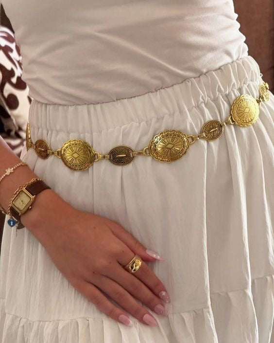 Golden Metal Waist Chain Design : 3
