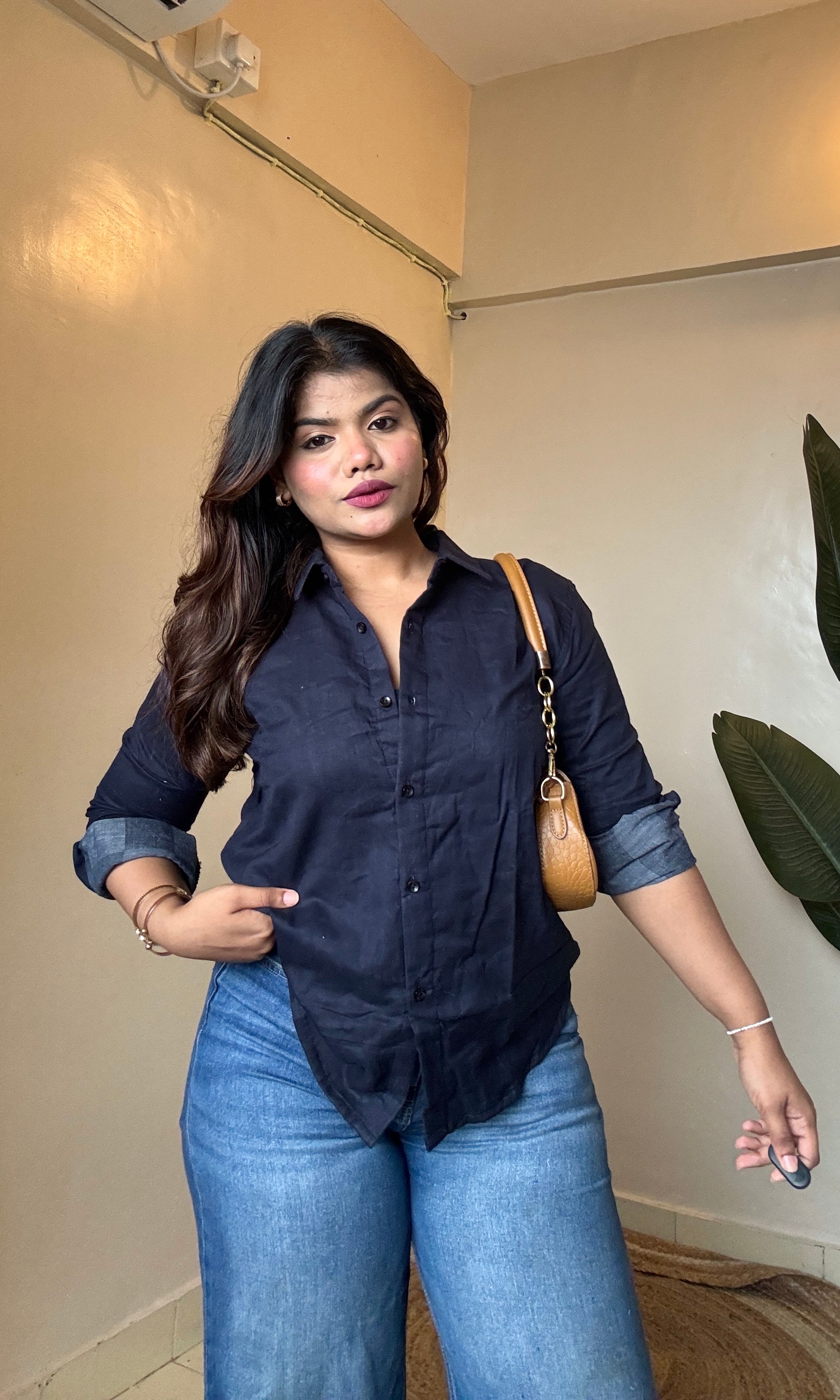 Navy Blue Cotton Shirt
