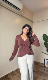 Overlap Side Metallic Detailing Top