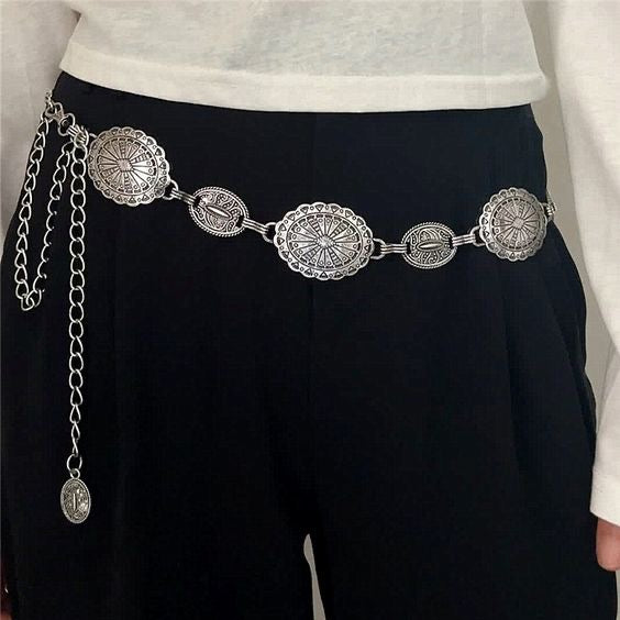 Silver Metal Waist Chain Design : 3