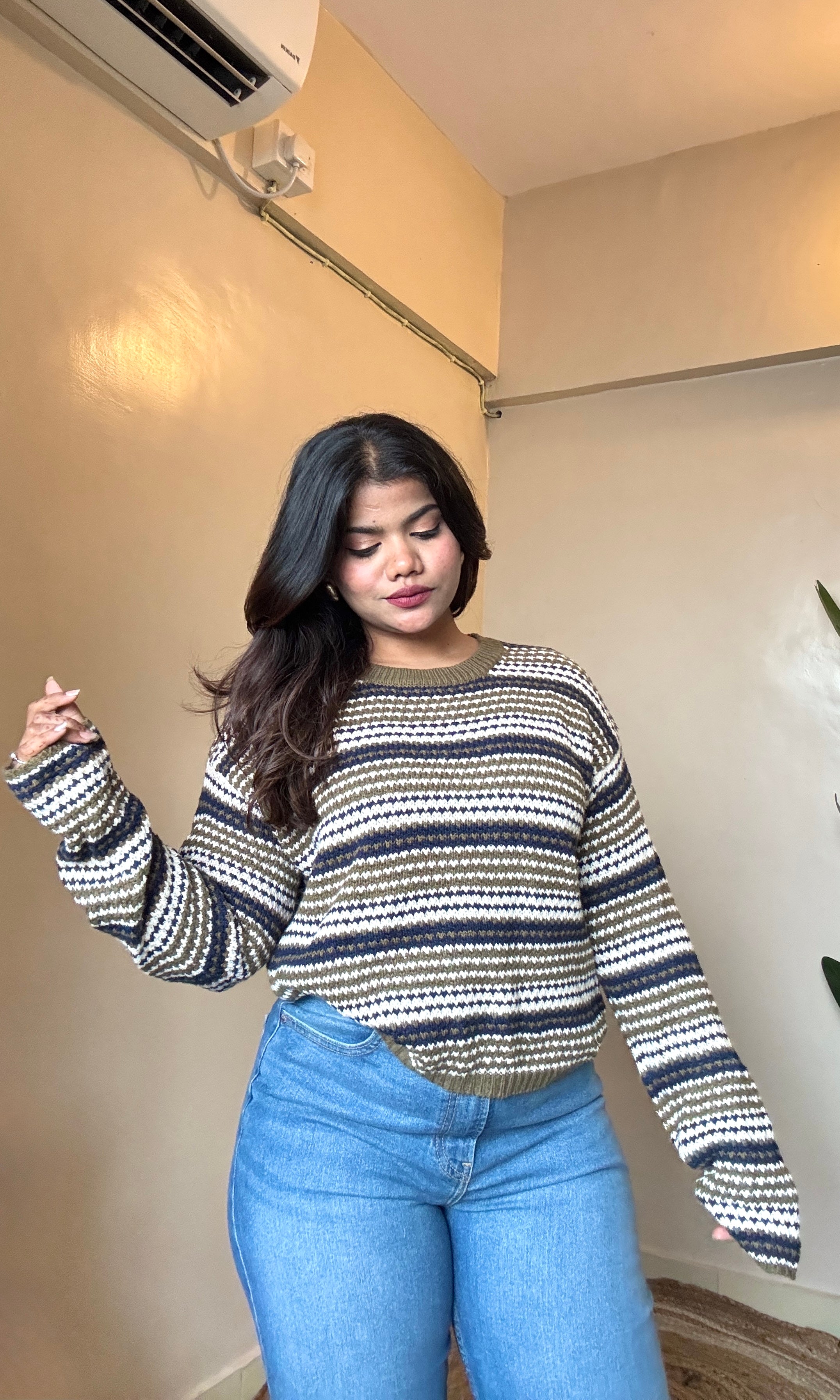 Olive Green Knit Pullover