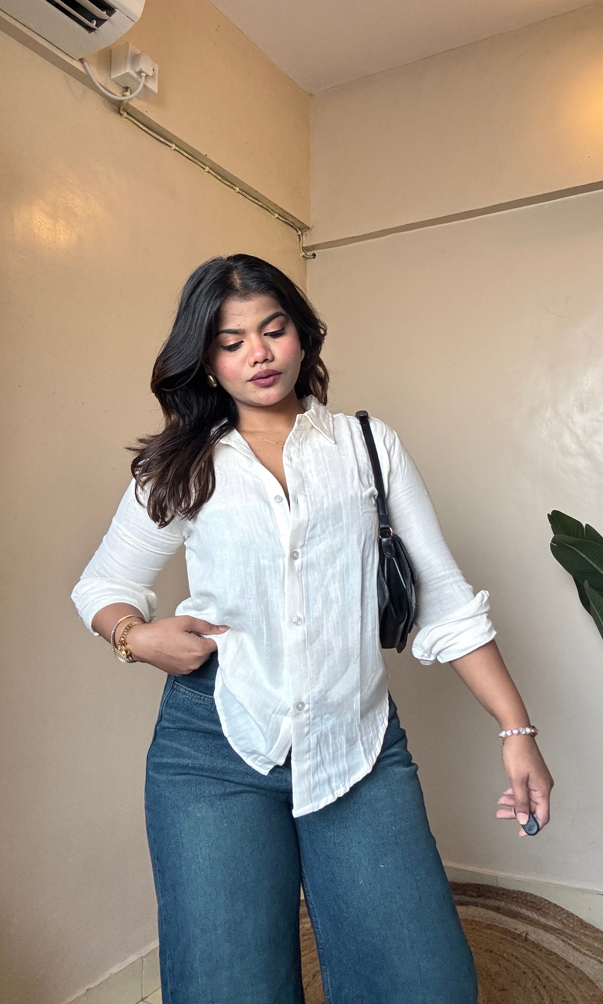 Creamish Cotton Mulmul Shirt