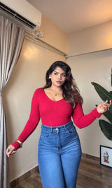 Bestseller V Neck Ribbed Top