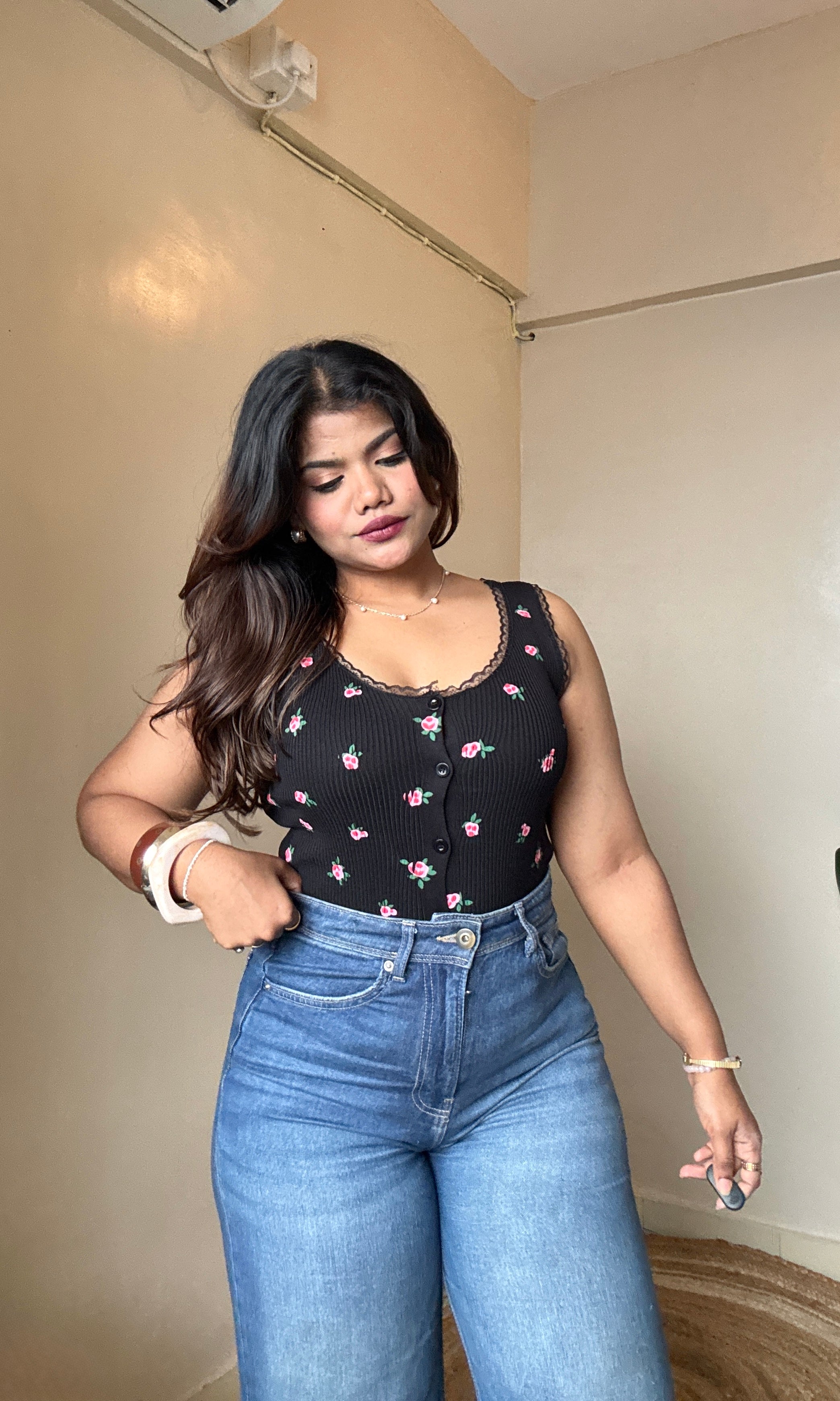 Cherry Printed Sleeveless Top