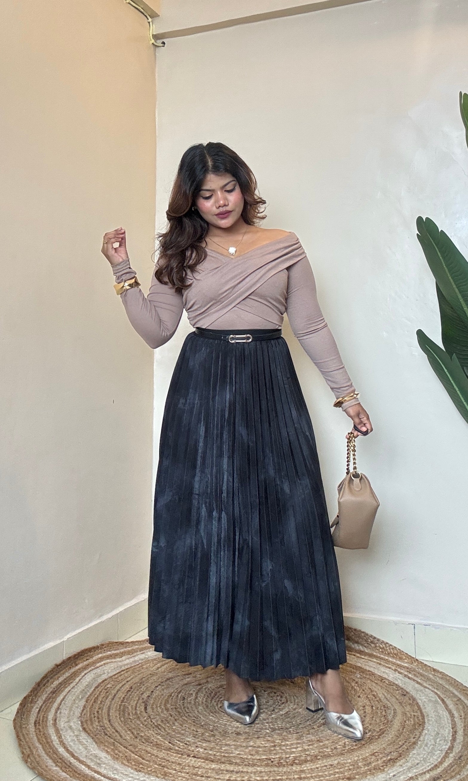 Black Pleated Skirt