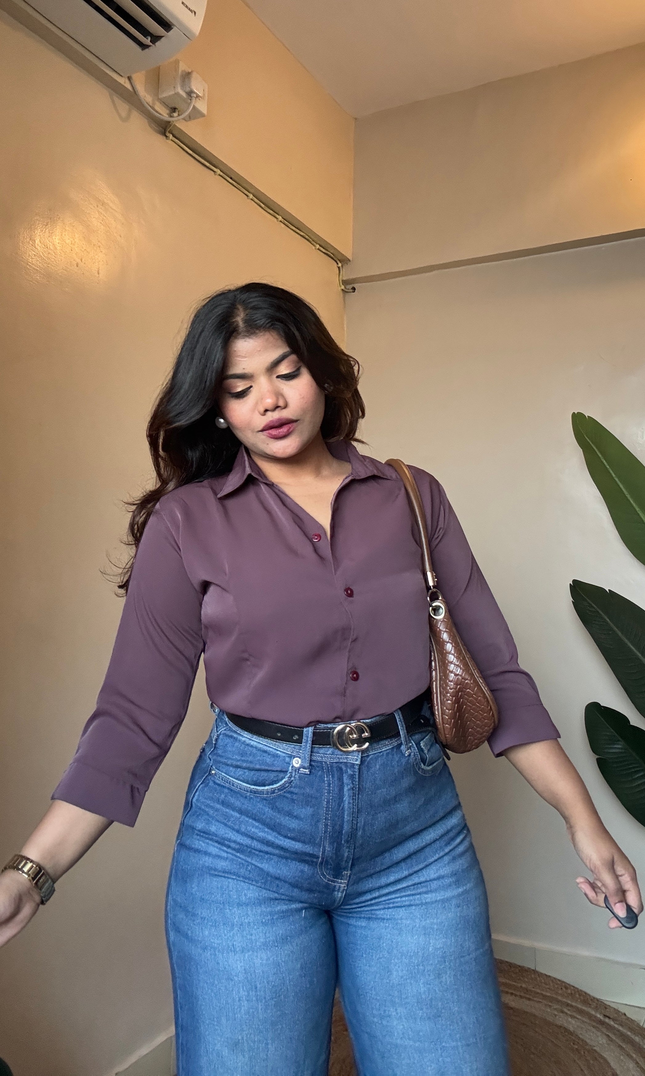 Violet Half Sleeve Shirt