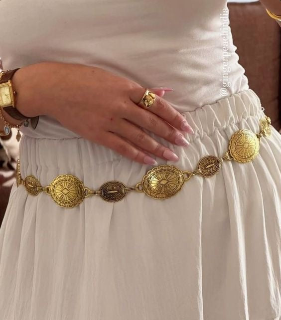 Golden Metal Waist Chain Design : 3
