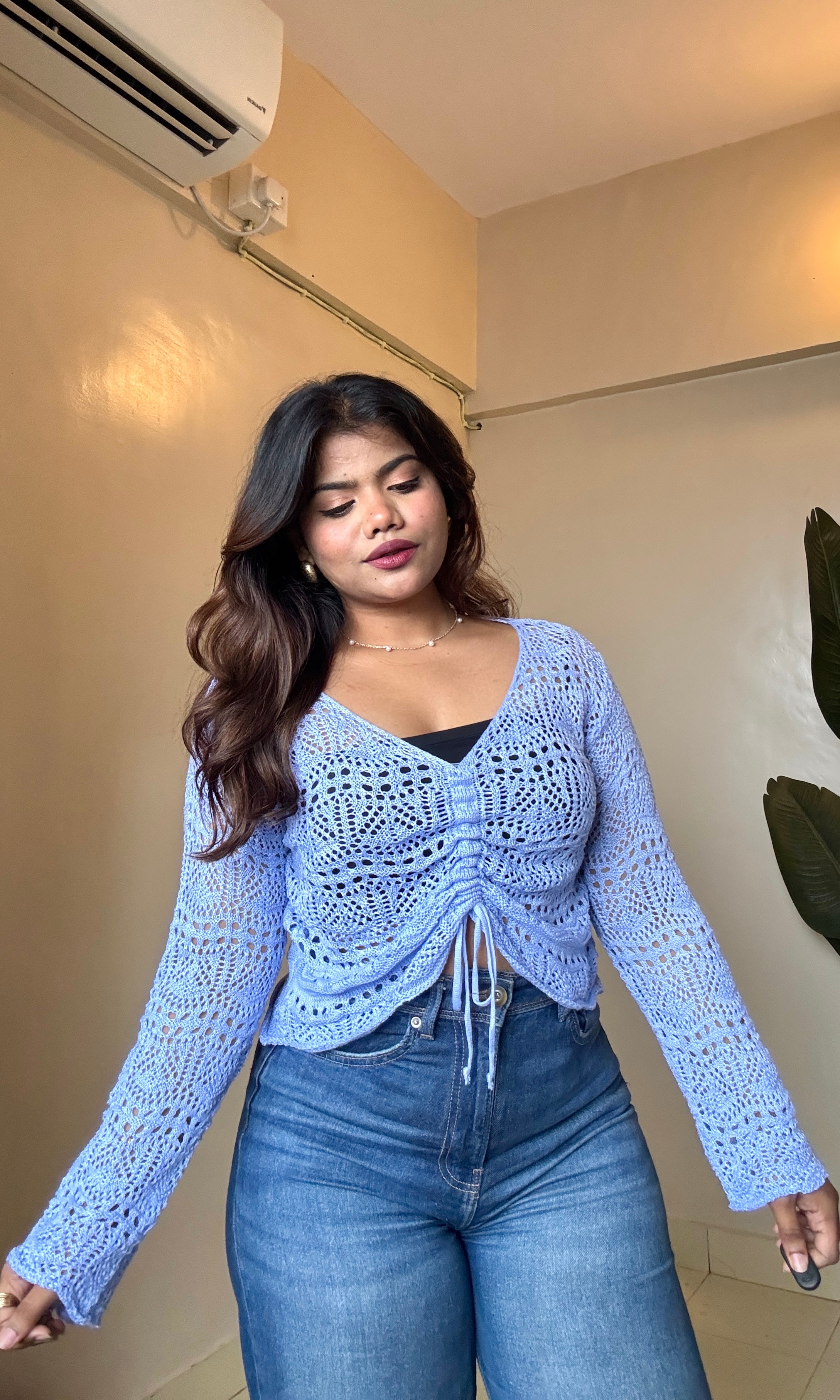 Cozy Ruched Crochet Top