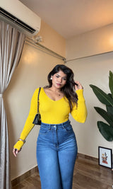 Bestseller V Neck Ribbed Top