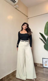 Light-Beige Super Wide Leg Trouser