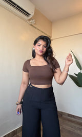 Backless Square Neck In-Built Bra Top