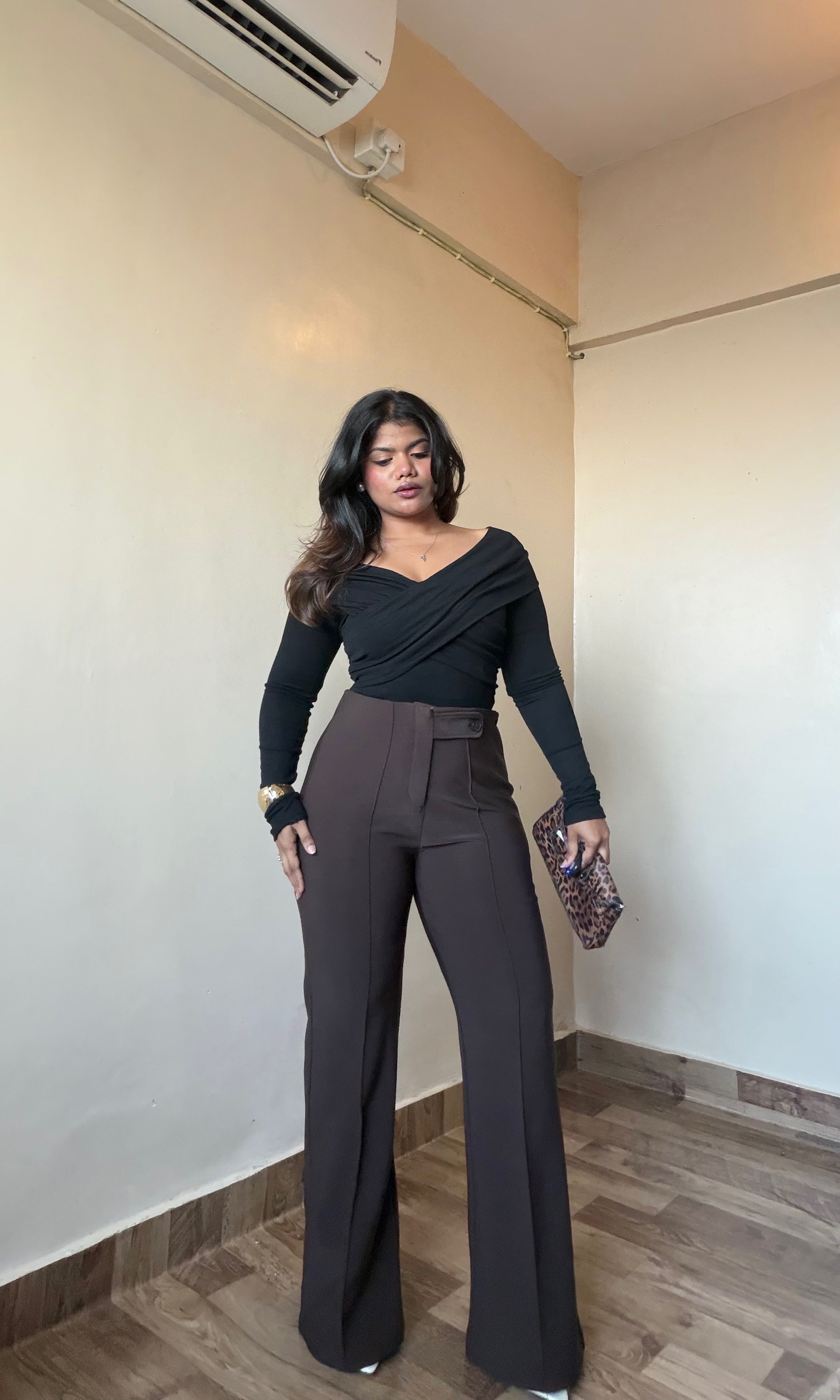 Brown Bootcut Flared Pant