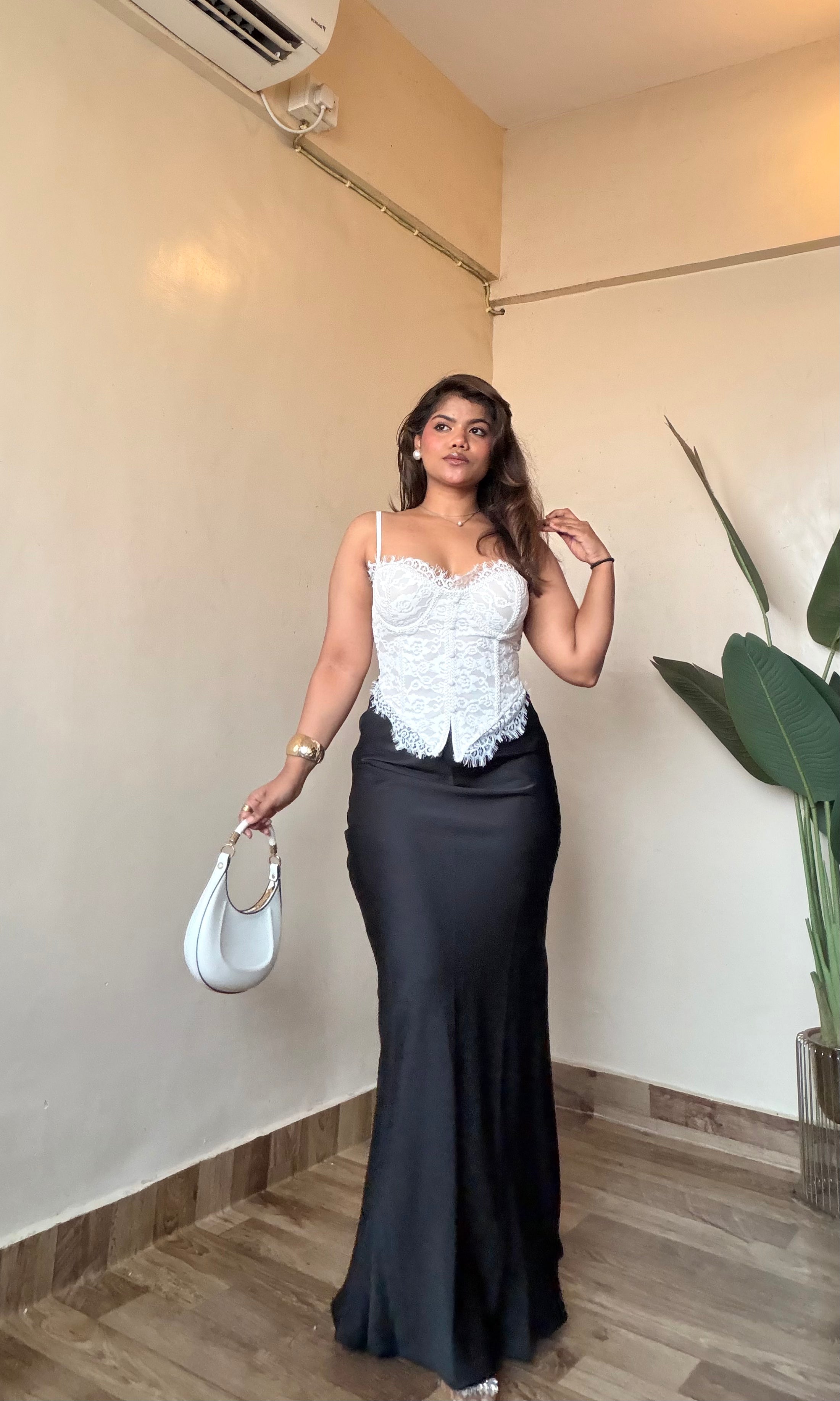 Premium Black Satin Skirt