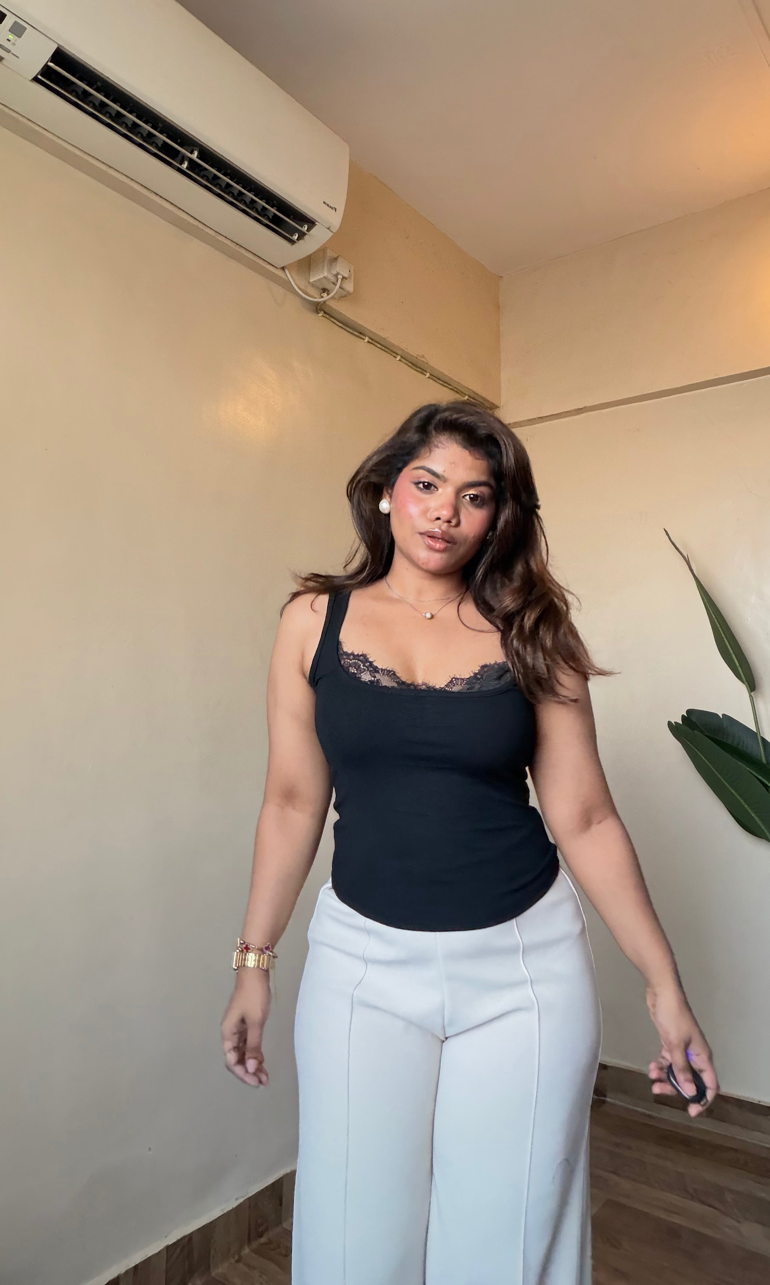Lace On Tank Top