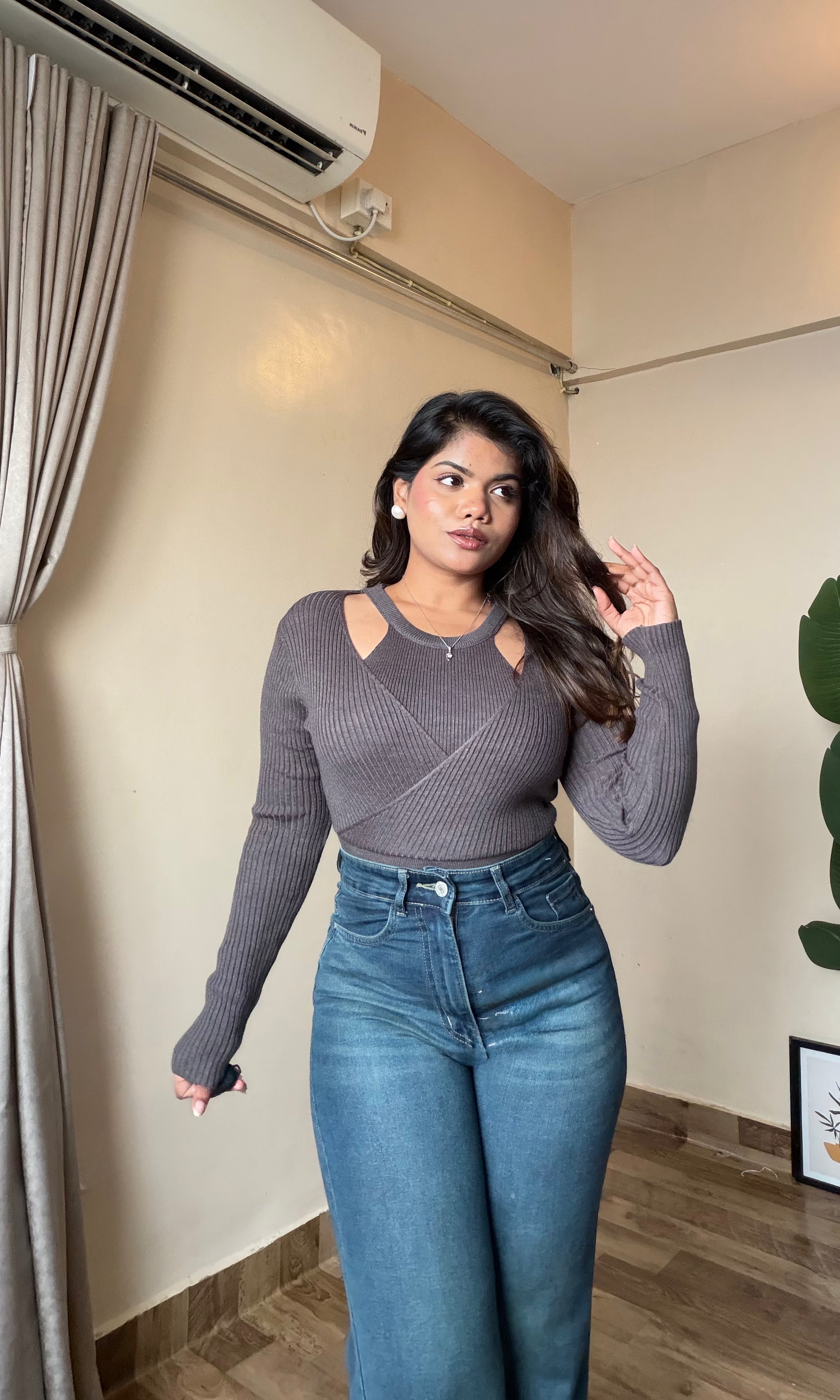 Overlap Halter Neck Top