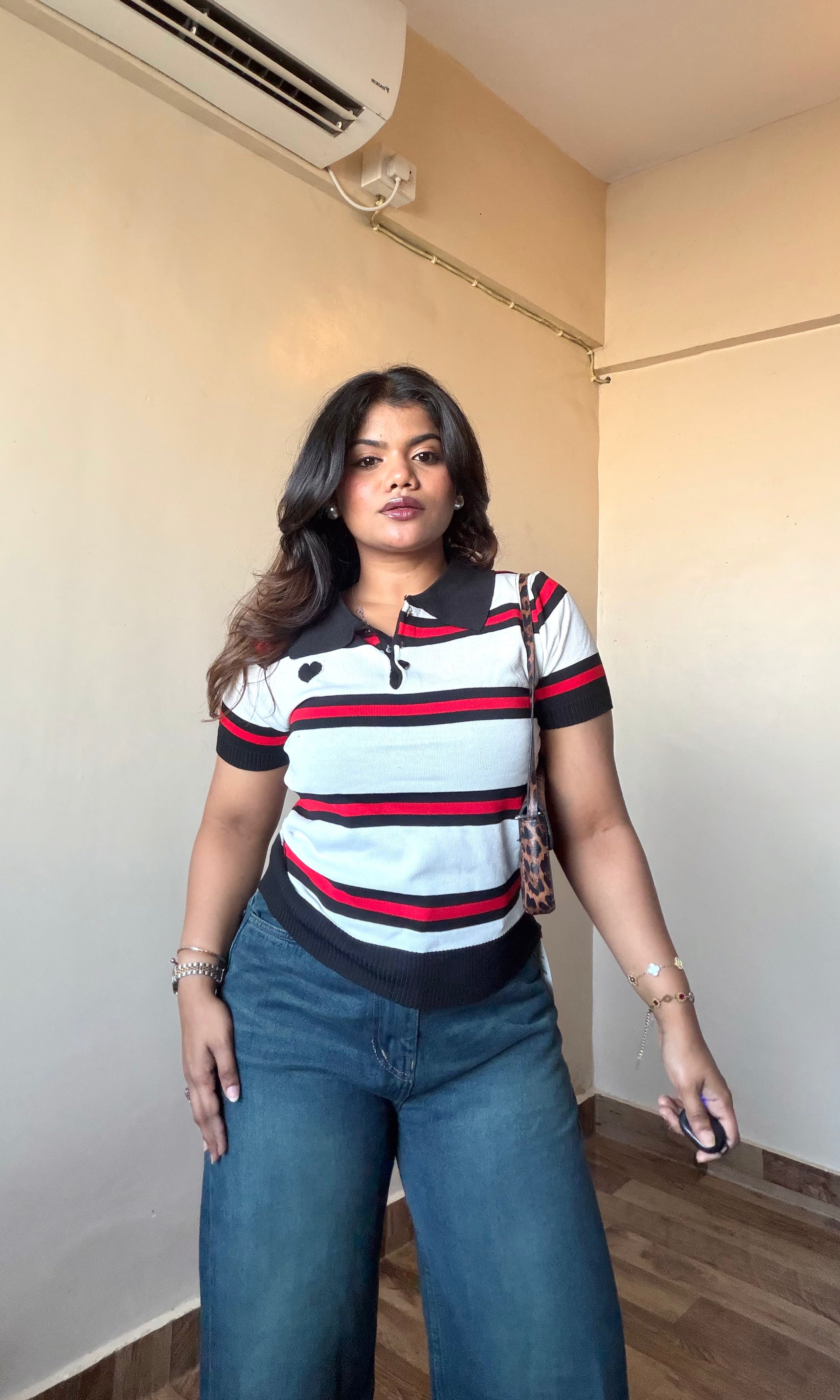 Collar Striped T-shirt