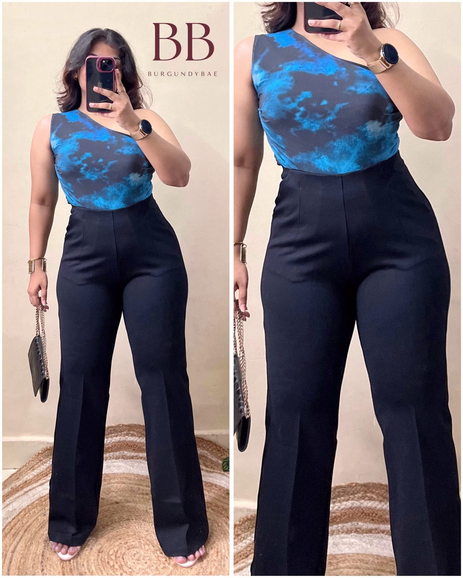 Black High Waisted Flared Pant✨