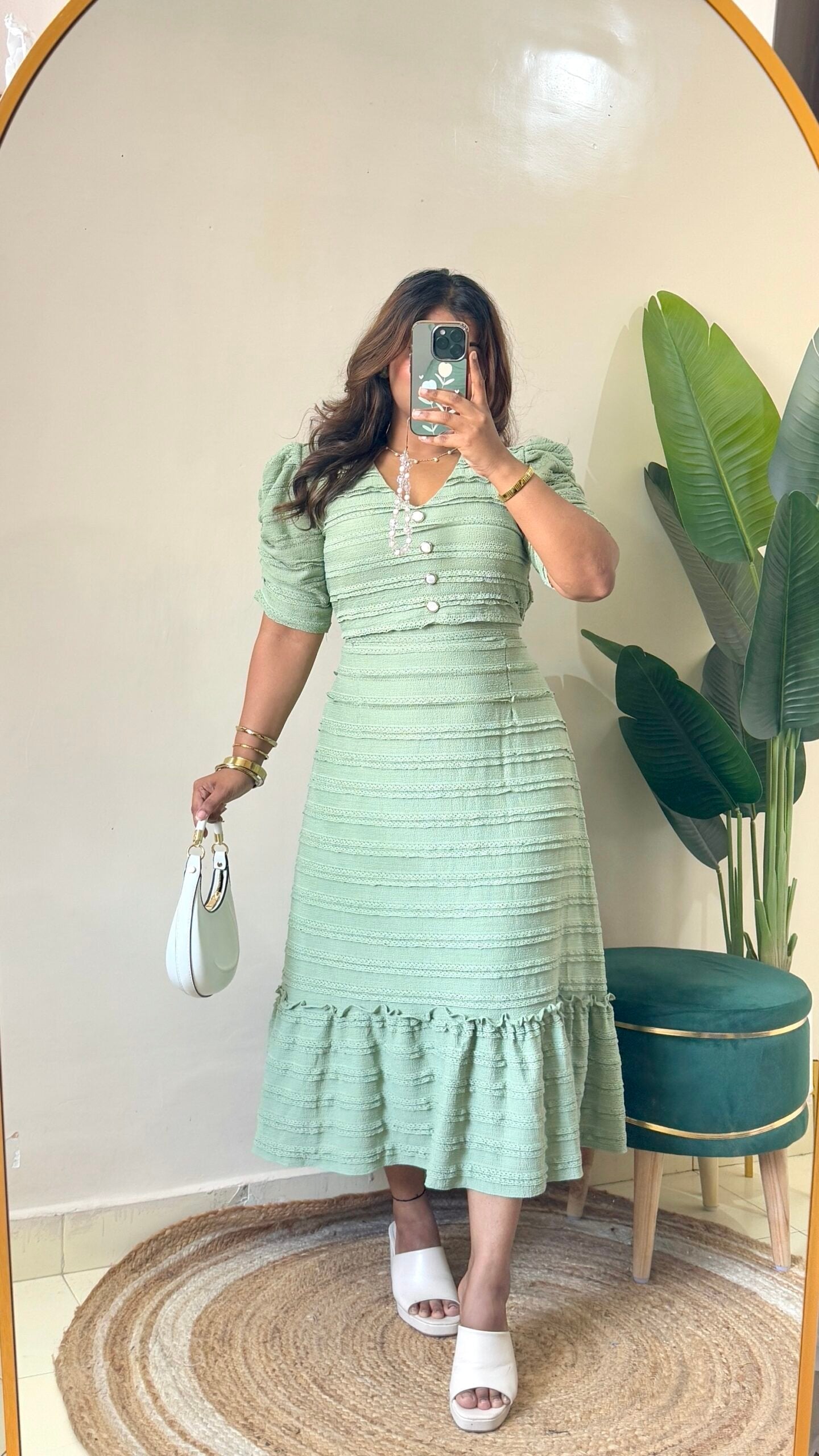 Pastel Green Ruffle Dress