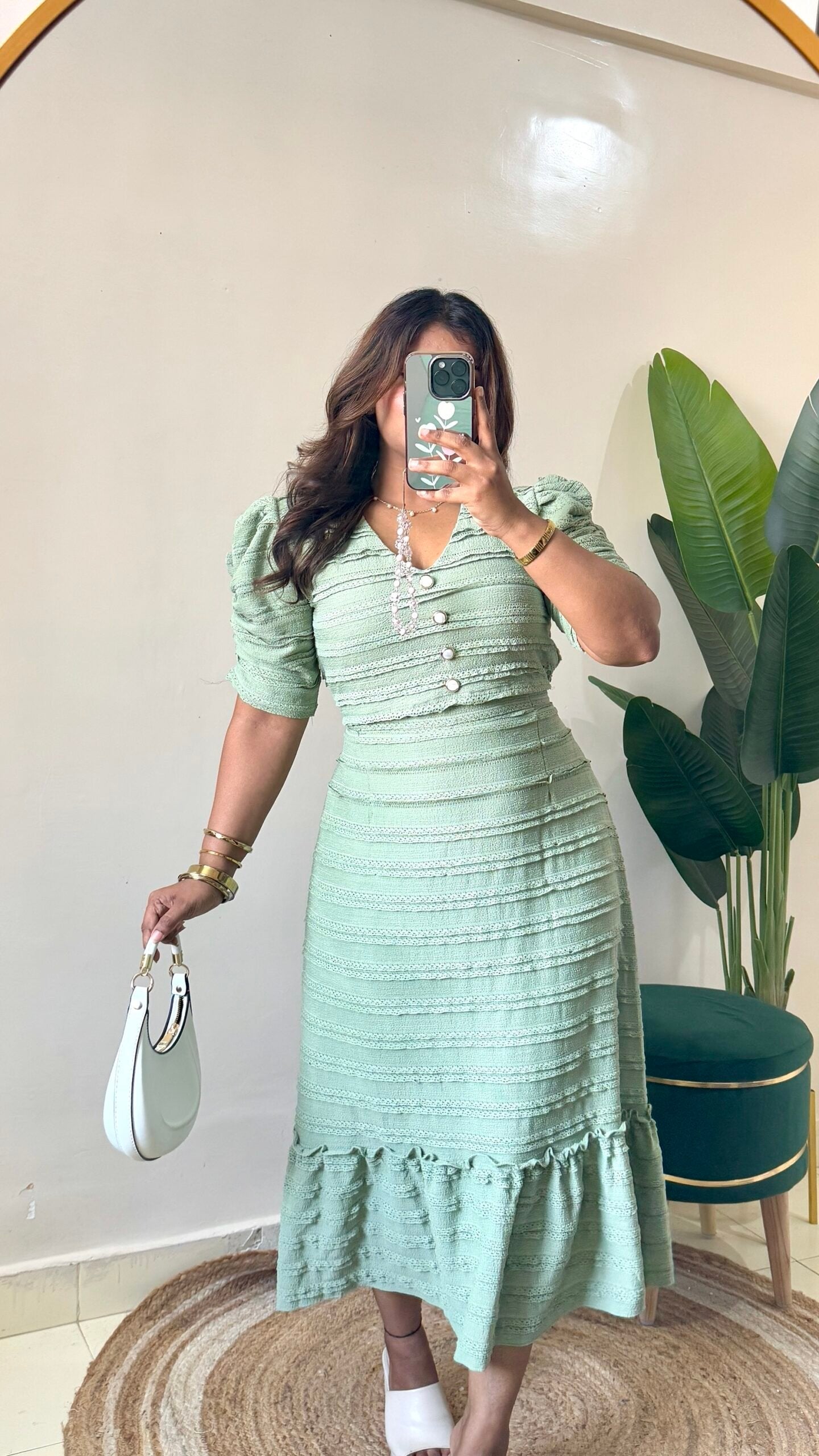 Pastel Green Ruffle Dress