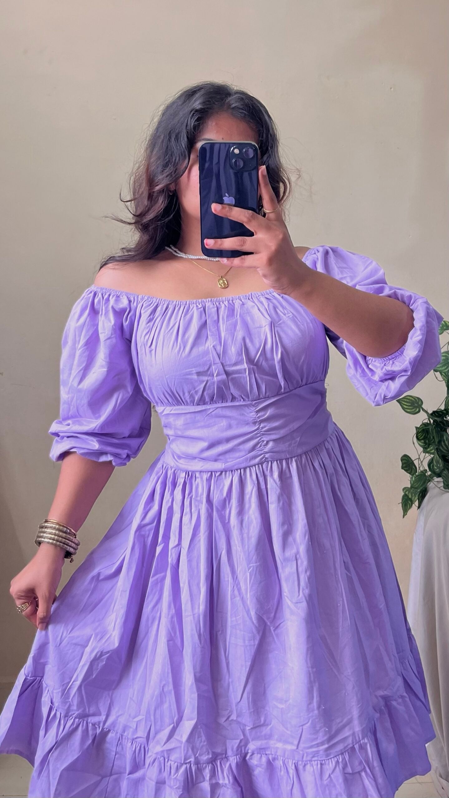 Lavender Waist Ruched Dress