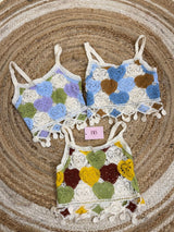 Multi-colour Boho Crochet Top(Free Size: 30-34 Bust)