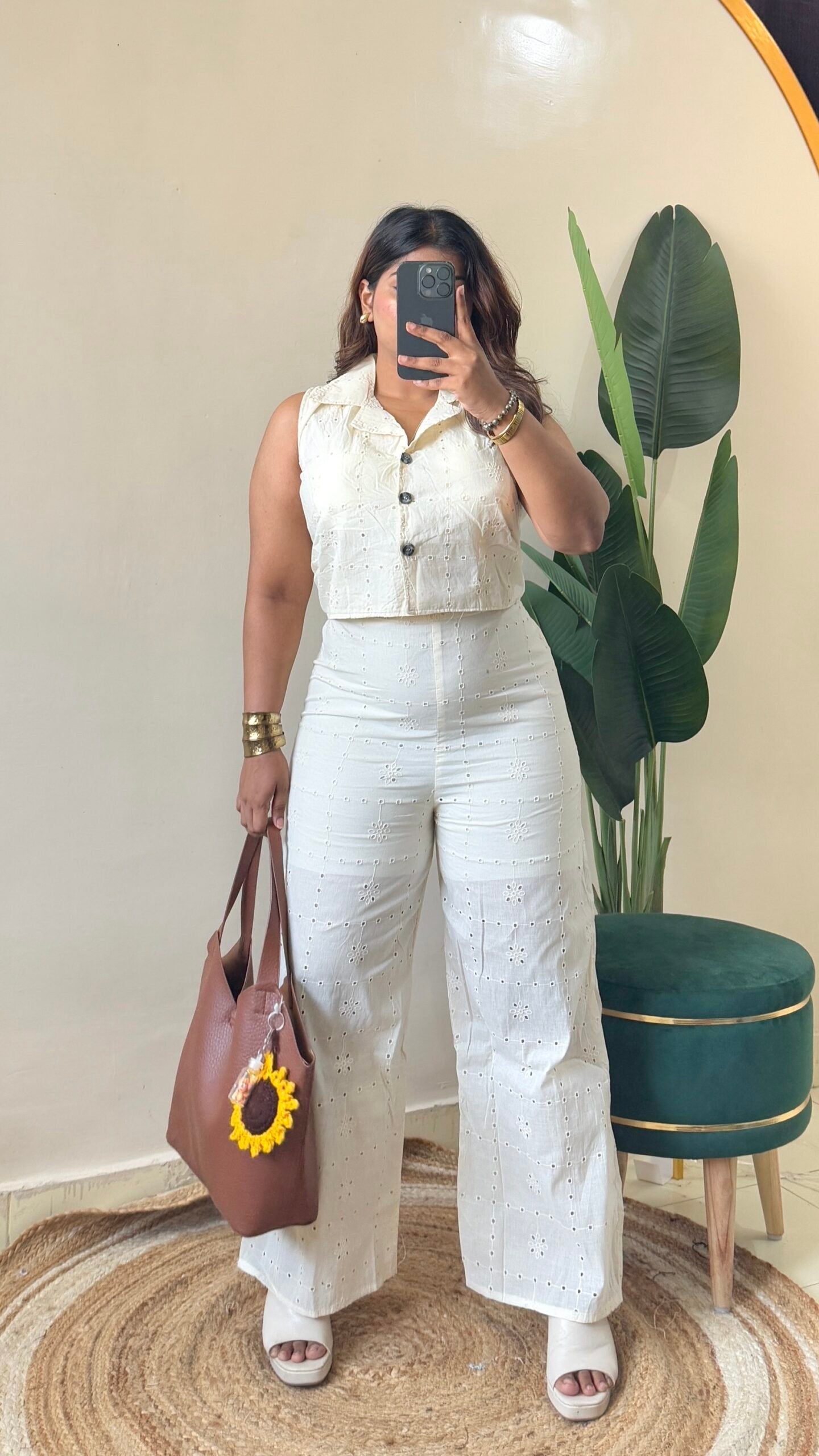 Ivory Cotton Co-Ord Set(Free Size)